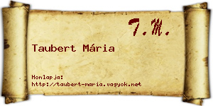 Taubert Mária névjegykártya